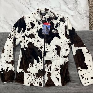 Cow print north face jacket